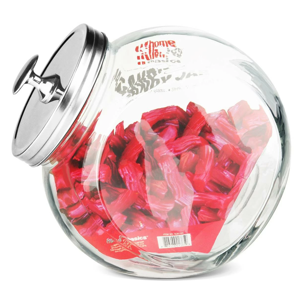 Home-Basics Storage & Organization Home Basics 91oz. Round Glass Candy Jar 4 Home-Basics Storage & Organization Home Basics 91oz. Round Glass Candy Jar - Image 2