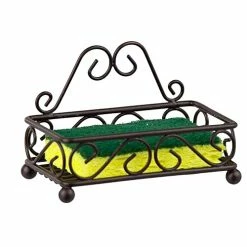 Home-Basics Storage & Organization Home Basics Scroll Collection Steel Sponge Holder