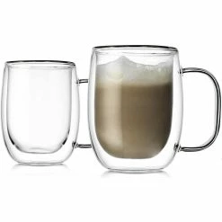Home-Essentials Kitchen & Dining Home Essentials Barista 12oz. Double Wall Mug - Set Of 2