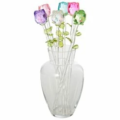Home-Essentials Home Decor Home Essentials Roses With Vase Set Of 6