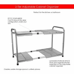 Home-Basics Storage & Organization Home Basics 2-Tier Adjustable Cabinet Organizer -Home-Essentials Shop 15ac6587 b02c 404c 9d6c c75e4f0c2a7b