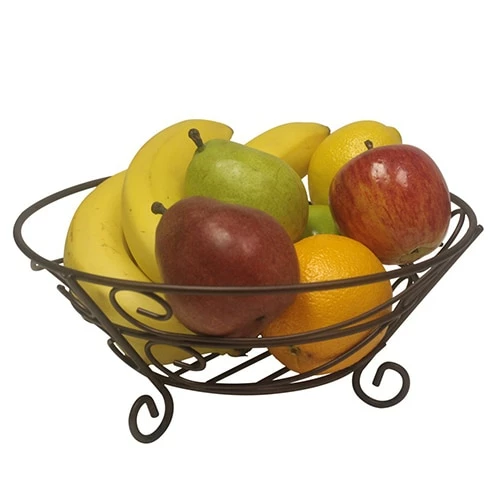 Home-Basics Storage & Organization Home Basics Bronze Scroll Fruit Basket 3 Home-Basics Storage & Organization Home Basics Bronze Scroll Fruit Basket