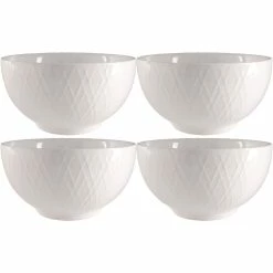 Home-Essentials Kitchen & Dining Home Essentials 4in. Diagonal Embossed Bowls - Set Of 4