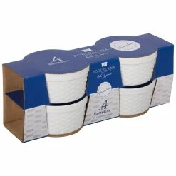 Home-Essentials Kitchen & Dining Home Essentials White 8oz. Basket Weave Ramekins - Set Of 4