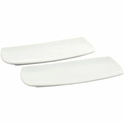 Home-Essentials Kitchen & Dining Home Essentials 14in. White Curved Rectangle Trays - Set Of 2