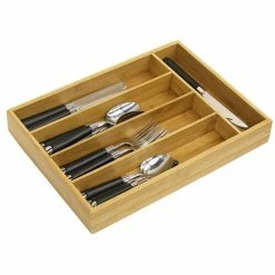 Home-Basics Storage & Organization Home Basics Bamboo Cutlery Tray