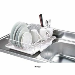 Home-Basics Storage & Organization Home Basics 3pc. Chrome Plated Steel Dish Drainer -Home-Essentials Shop 334a1715 9137 4aa8 afe0 753f6bd2ab3a