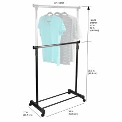 Home-Basics Storage & Organization Home Basics Single Rail Rolling Garment -Home-Essentials Shop 346b0531 bbbd 469b aab6 574ef22277d2