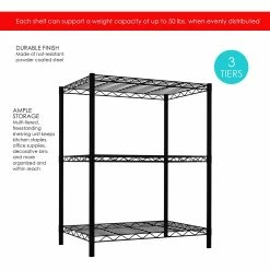 Home-Basics Storage & Organization Home Basics 3 Tier Heavy Duty Shelf -Home-Essentials Shop 39063da3 f634 4164 a0f5 fa6576d48897