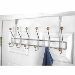 Home-Basics Storage & Organization Home Basics Over The Door 6 Hook Hanging Rack