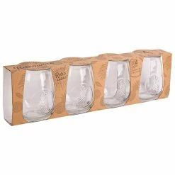 Home-Essentials Kitchen & Dining Home Essentials 21oz. Retroware Pineapple Stemless Glasses
