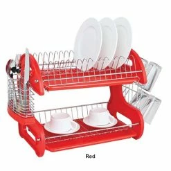 Home-Basics Storage & Organization Home Basics 2 Tier Dish Drainer -Home-Essentials Shop 4ec01e9e e5f0 4828 b1ad 6184d1f5cd5d