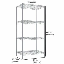 Home-Basics Storage & Organization Home Basics 4 Tier Steel Wire Shelf -Home-Essentials Shop 53bf50c8 0519 4981 92f8 4de1f7587d5d