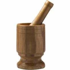 Home-Essentials Kitchen & Dining Home Essentials 2pc. 6in. Footed Wood Mortar And Pestle