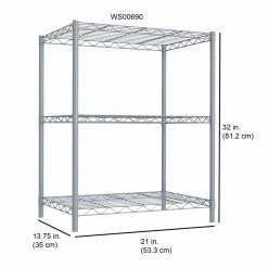 Home-Basics Storage & Organization Home Basics 3 Tier Wire Shelf -Home-Essentials Shop 6188b586 52e8 4b36 ad3d 3b95c7ca6c32