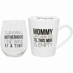 Home-Essentials Kitchen & Dining Home Essentials Mug & Stemless Surviving Motherhood Set