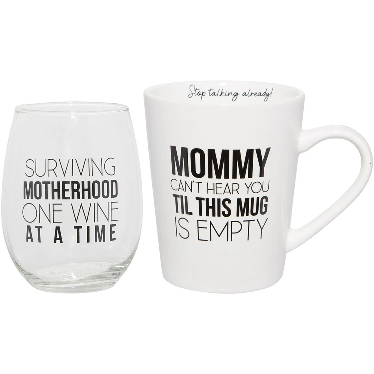 Home-Essentials Kitchen & Dining Home Essentials Mug & Stemless Surviving Motherhood Set 3 Home-Essentials Kitchen & Dining Home Essentials Mug & Stemless Surviving Motherhood Set