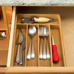 Home-Basics Storage & Organization Home Basics Bamboo Cutlery Organizing Tray