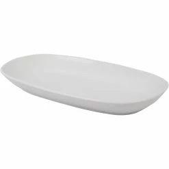 Home-Essentials Kitchen & Dining Home Essentials 11in Set Of 2 White Porcelain Soft Rectangle Bowl