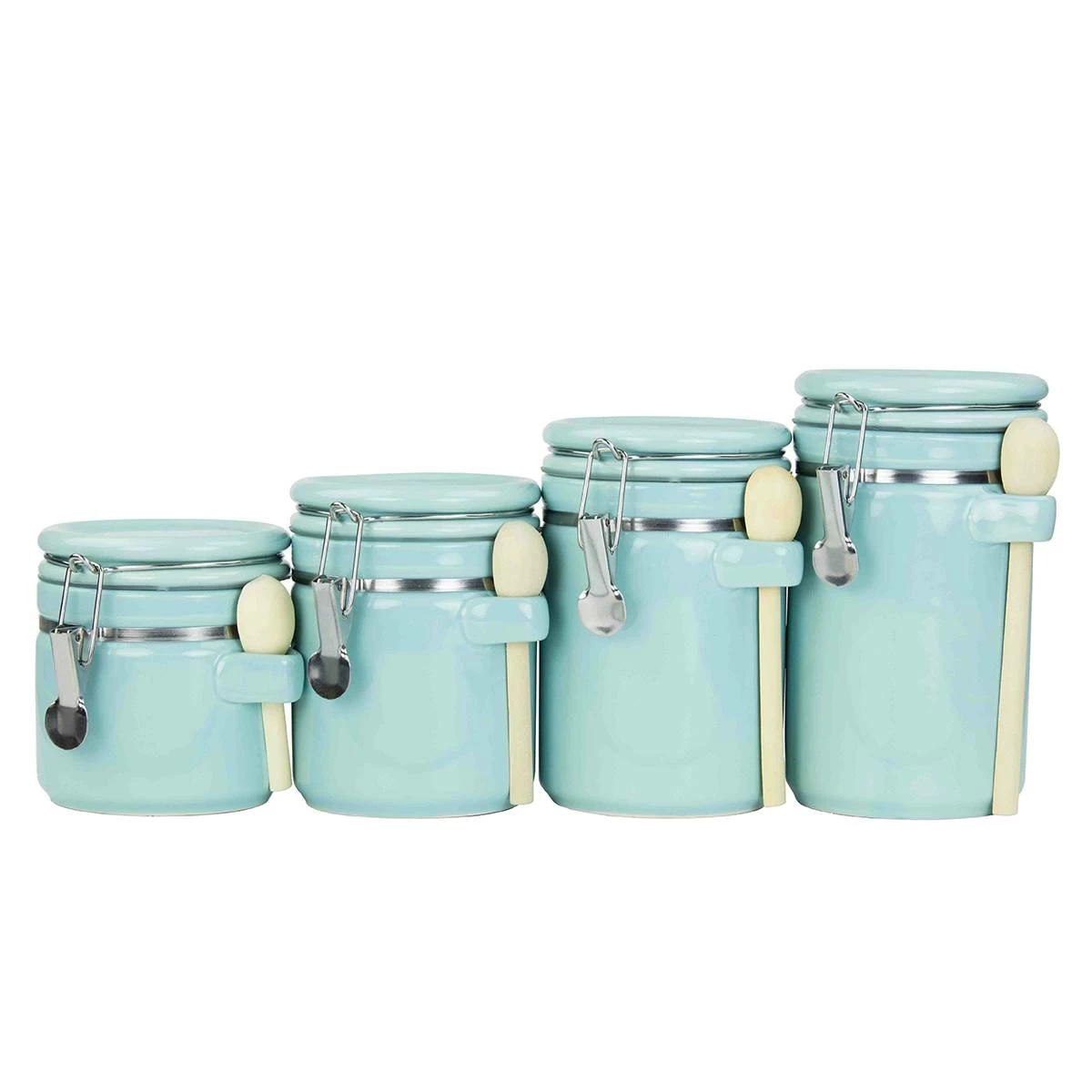 Home-Basics Storage & Organization Home Basics Ceramic Canister Set Of 4 6 Home-Basics Storage & Organization Home Basics Ceramic Canister Set Of 4 - Image 4