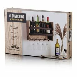 Home-Essentials Home Decor Home Essentials Wine Rack Wood Shelf