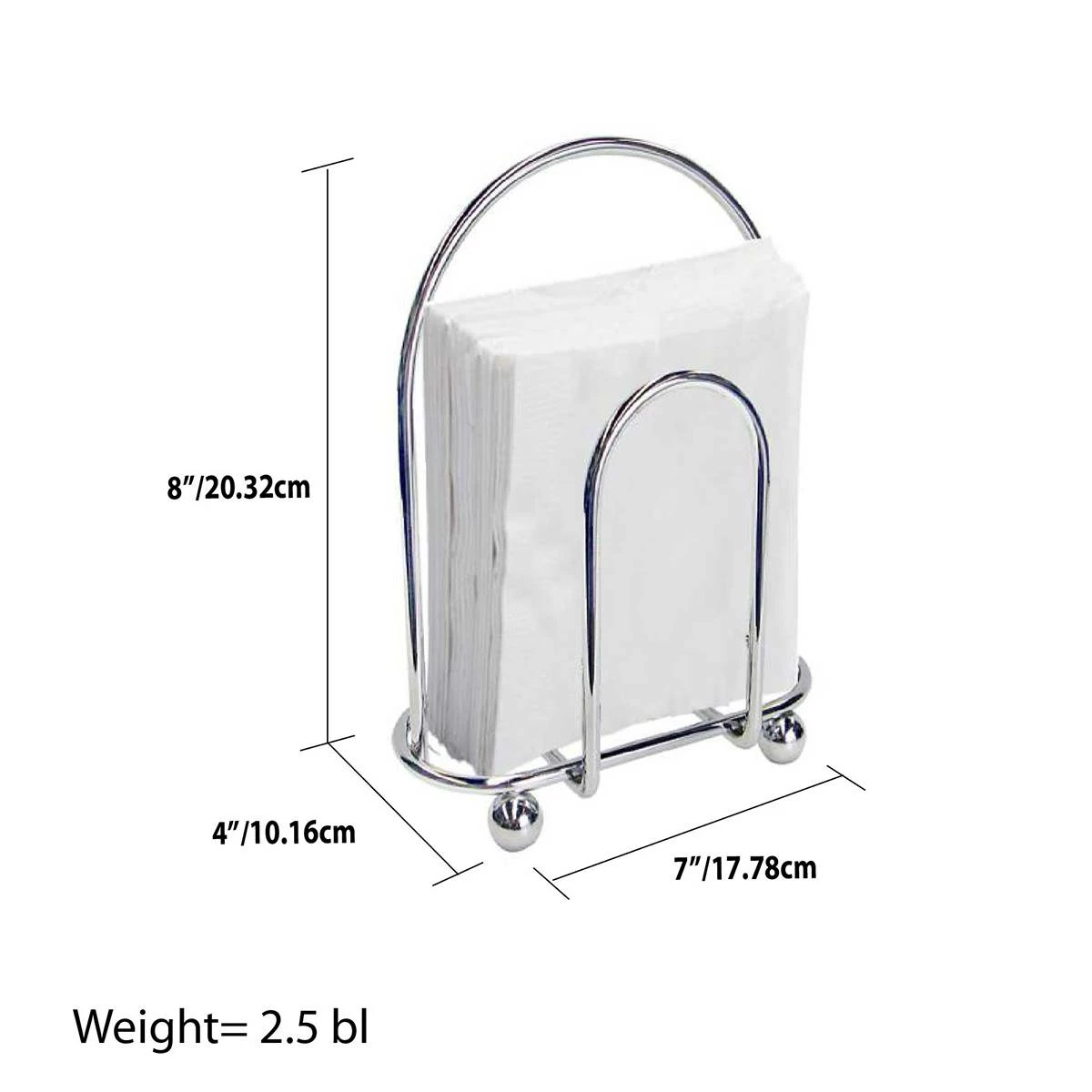 Home-Basics Storage & Organization Home Basics Chrome Napkin Holder 4 Home-Basics Storage & Organization Home Basics Chrome Napkin Holder - Image 2