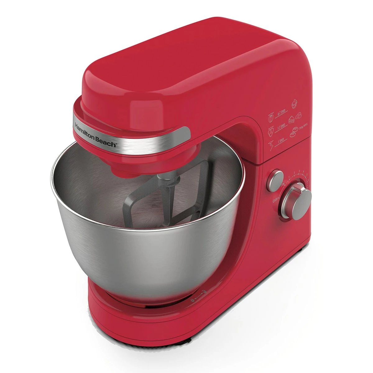 Hamilton-Beach Small Appliances Hamilton Beach® 4qt. 7-Speed Stand Mixer - Red 3 Hamilton-Beach Small Appliances Hamilton Beach® 4qt. 7-Speed Stand Mixer - Red