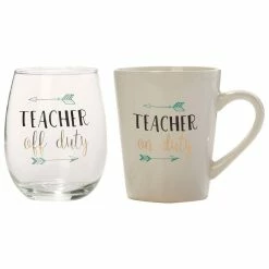 Home-Essentials Kitchen & Dining Home Essentials 16oz. Teacher Mug & 19oz. Stemless Glass Set