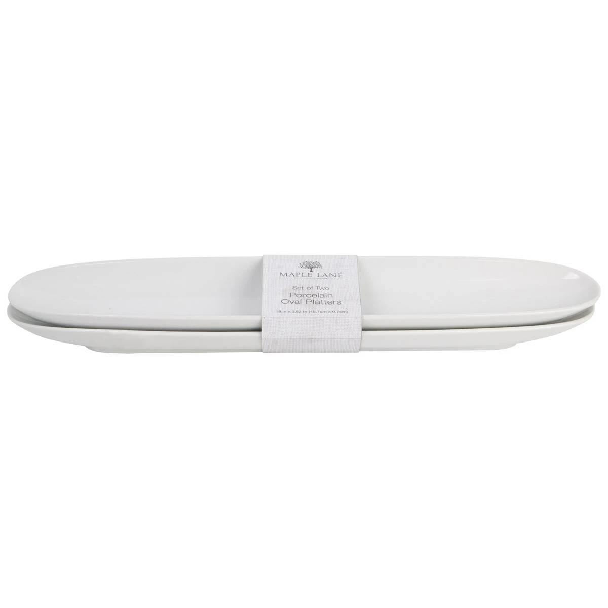 Home-Essentials Kitchen & Dining Home Essentials 18in. White Porcelain Oval Tray - Set Of 2 3 Home-Essentials Kitchen & Dining Home Essentials 18in. White Porcelain Oval Tray - Set Of 2