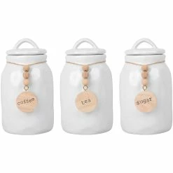 Home-Essentials Storage & Organization Home Essentials 43oz. Organic Round Canisters - Set Of 3