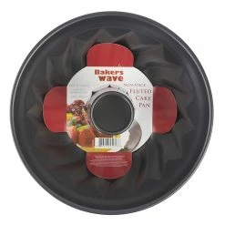 Home-Basics Kitchen & Dining Home Basics Non-Stick Fluted Cake Pan -Home-Essentials Shop 8b09e2c1 dce5 4385 855f 1a60df66f84c