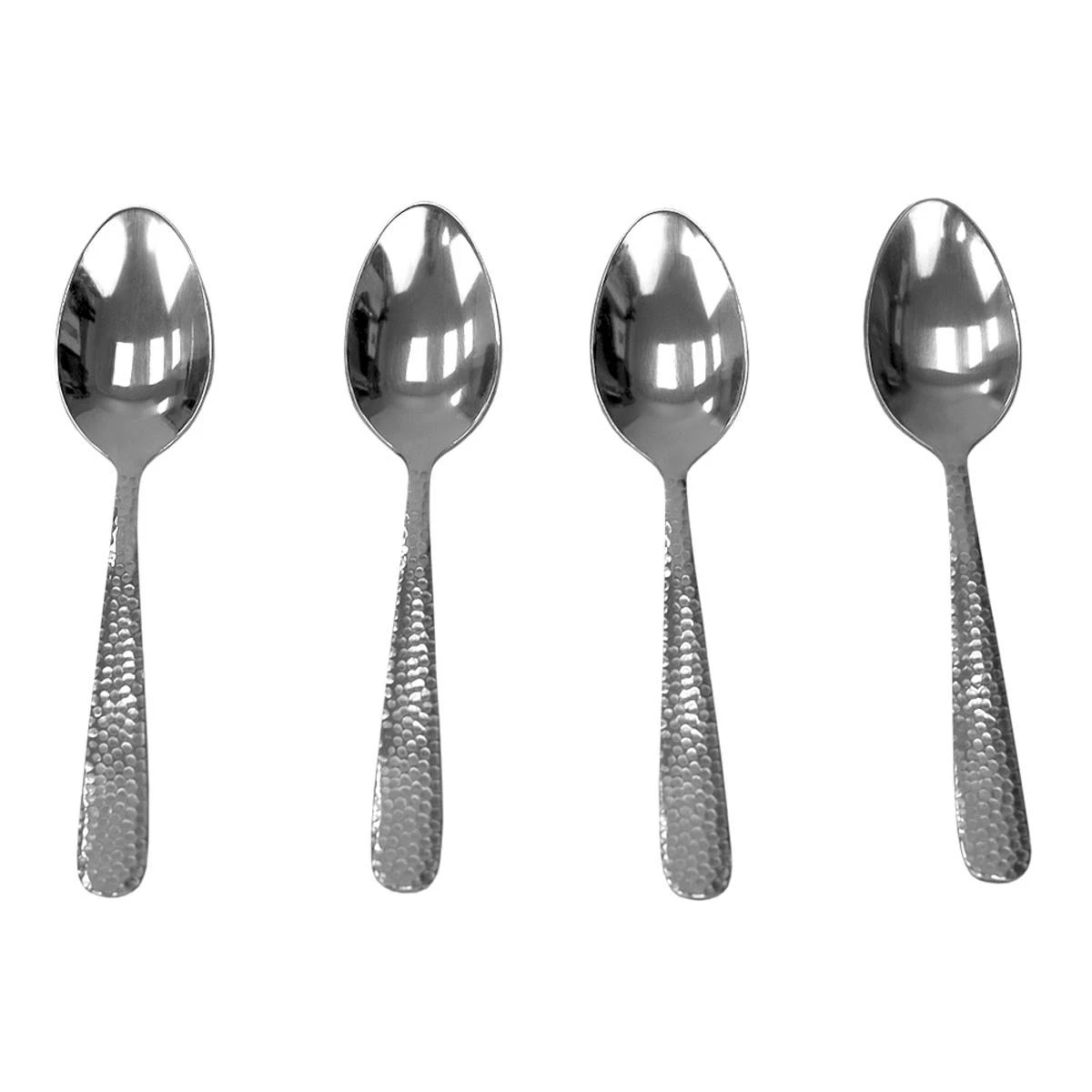 Home-Basics Kitchen & Dining Home Basics 4pc. Hammered Stainless Steel Tea Spoons 6 Home-Basics Kitchen & Dining Home Basics 4pc. Hammered Stainless Steel Tea Spoons - Image 4