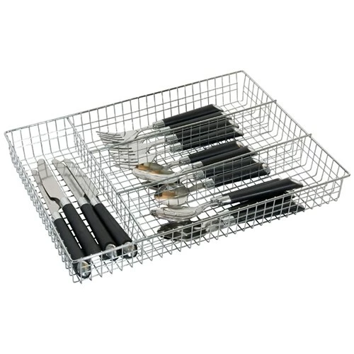 Home-Basics Storage & Organization Home Basics Chrome Plated Steel Cutlery Tray 3 Home-Basics Storage & Organization Home Basics Chrome Plated Steel Cutlery Tray