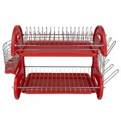 Home-Basics Kitchen & Dining Home Basics 2-Tier Plastic Dish Drainer -Home-Essentials Shop 9616aa82 3d01 48a2 ba5e 980644dcfc69