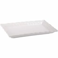 Home-Essentials Kitchen & Dining Home Essentials 13in. White Rectangle Ruffle Edge Tray