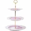 Home-Essentials Kitchen & Dining Home Essentials 3-Tier Pierced Pink Rose Round Cake Stand -Home-Essentials Shop 9999a05f affb 4b9f 9912 c3cb00432b8a