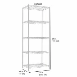 Home-Basics Storage & Organization Home Basics 5 Tier Steel Wire Shelf -Home-Essentials Shop 99b7258c f997 49f4 a258 a8649ed0de15