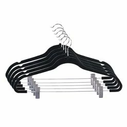 Home-Basics Storage & Organization Home Basics 5pc. Black Velvet Hangers & Clips