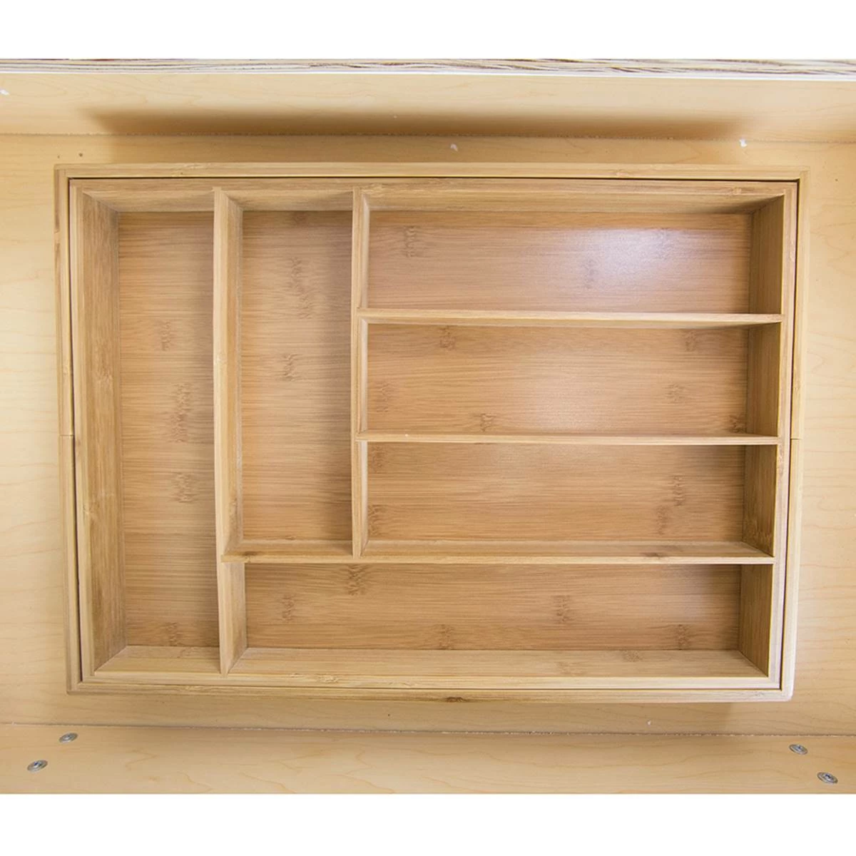 Home-Basics Storage & Organization Home Basics Bamboo Expandable Cutlery Tray 5 Home-Basics Storage & Organization Home Basics Bamboo Expandable Cutlery Tray - Image 3