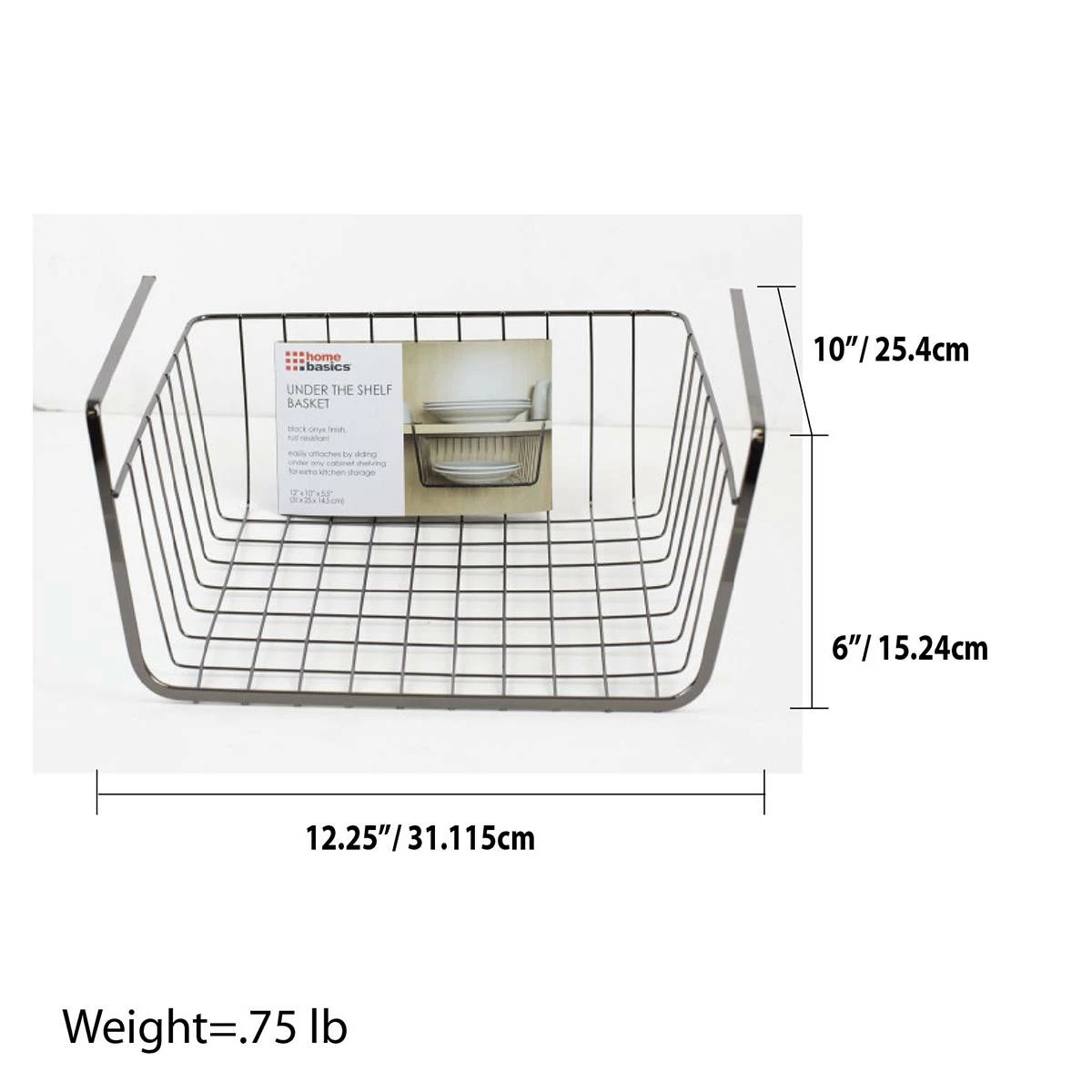 Home-Basics Storage & Organization Home Basics Small Under The Shelf Basket 4 Home-Basics Storage & Organization Home Basics Small Under The Shelf Basket - Image 2