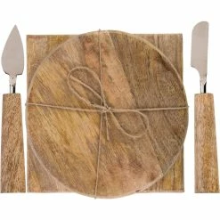 Home-Essentials Kitchen & Dining Home Essentials Set Of 4 7.5 Dk Wood Board Knife/Spreader