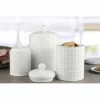 Home-Essentials Storage & Organization Home Essentials White Round Gridline Canisters - Set Of 3 -Home-Essentials Shop a79844f4 f0de 4c9a 96c0 69350180a296