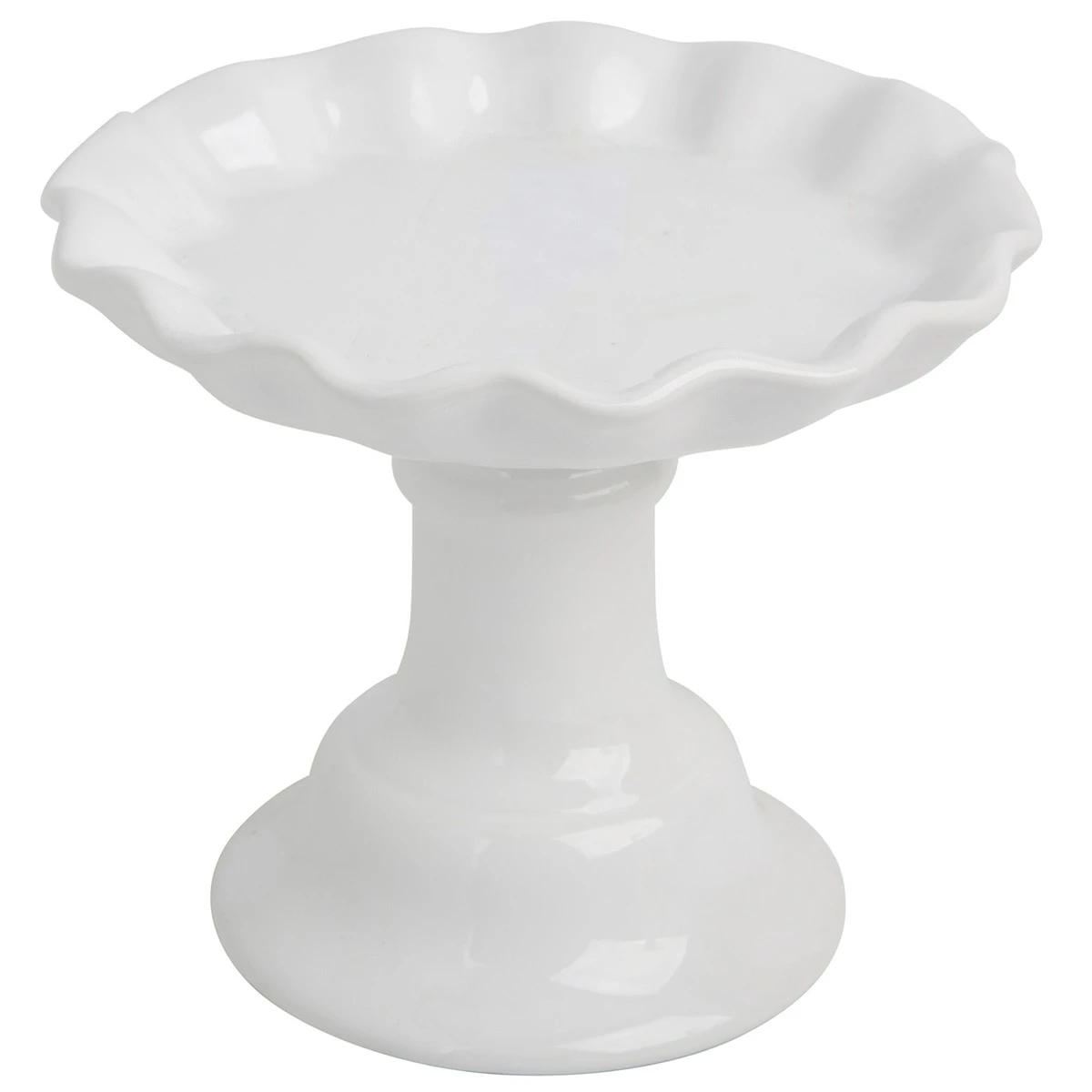 Home-Essentials Kitchen & Dining Home Essentials 6in. White Round Ruffle Mini Cake Stand 3 Home-Essentials Kitchen & Dining Home Essentials 6in. White Round Ruffle Mini Cake Stand