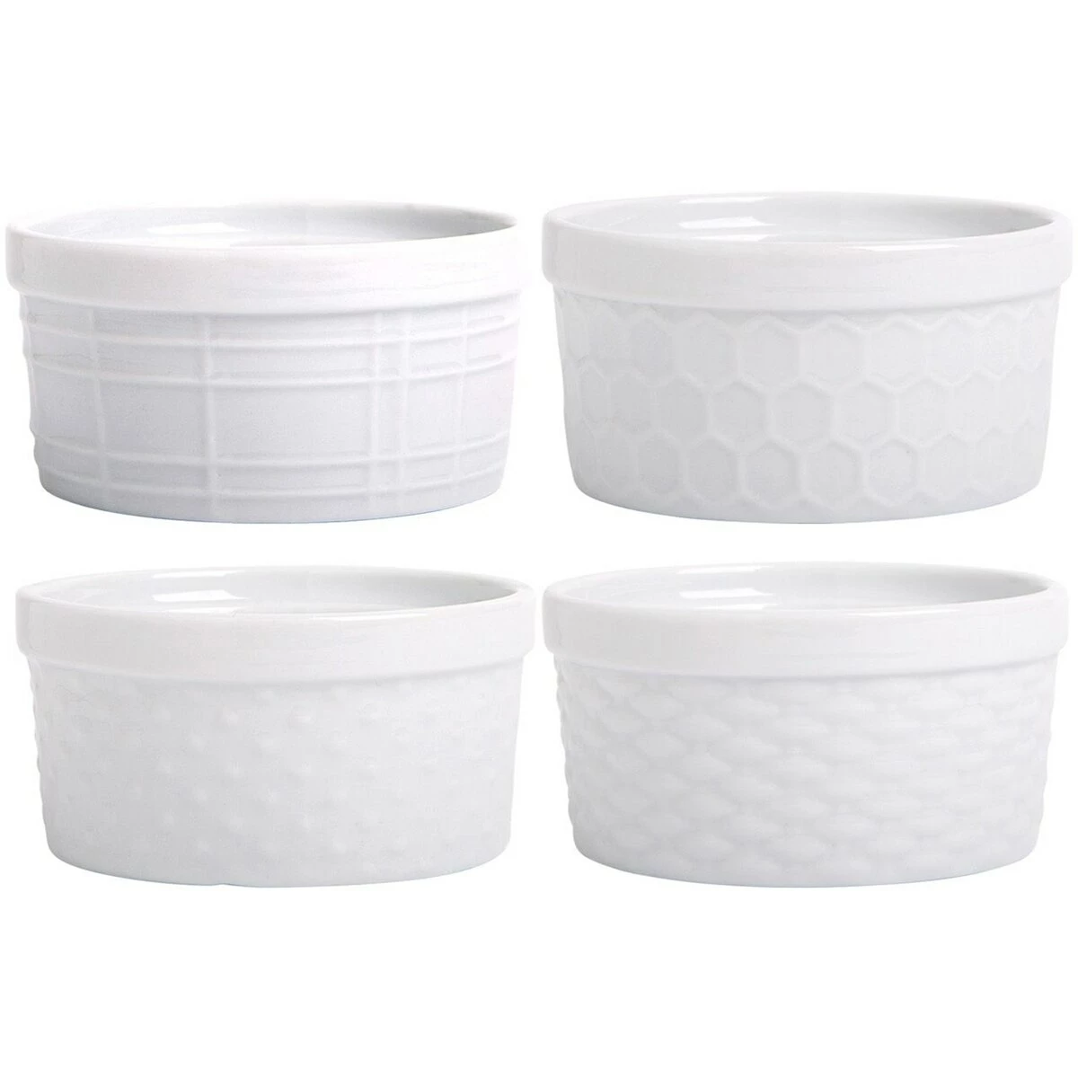 Home-Essentials Kitchen & Dining Home Essentials 4oz. Assorted Embossed Ramekins - Set Of 4 4 Home-Essentials Kitchen & Dining Home Essentials 4oz. Assorted Embossed Ramekins - Set Of 4 - Image 2
