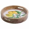 Home-Essentials Kitchen & Dining Home Essentials Lemon 16in. Round Mango Wood Tray