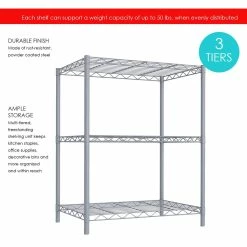 Home-Basics Storage & Organization Home Basics 3 Tier Wire Shelf -Home-Essentials Shop b4ae29d0 b950 4f8b 8ed0 b8713b69f1ff