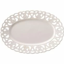 Home-Essentials Kitchen & Dining Home Essentials Pierced Scroll Oval Platter