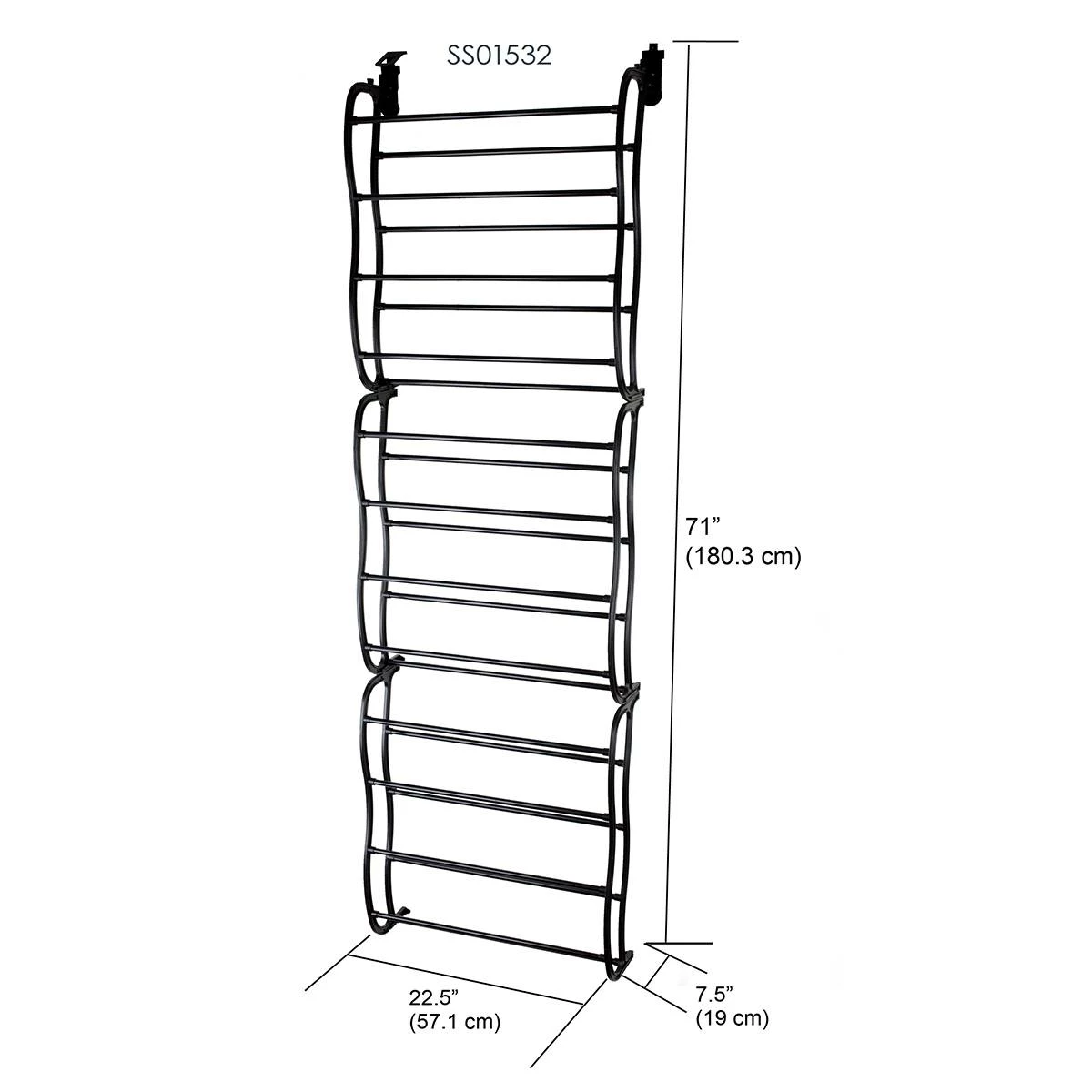 Home-Basics Storage & Organization Home Basics Over The Door Shoe Rack 5 Home-Basics Storage & Organization Home Basics Over The Door Shoe Rack - Image 3
