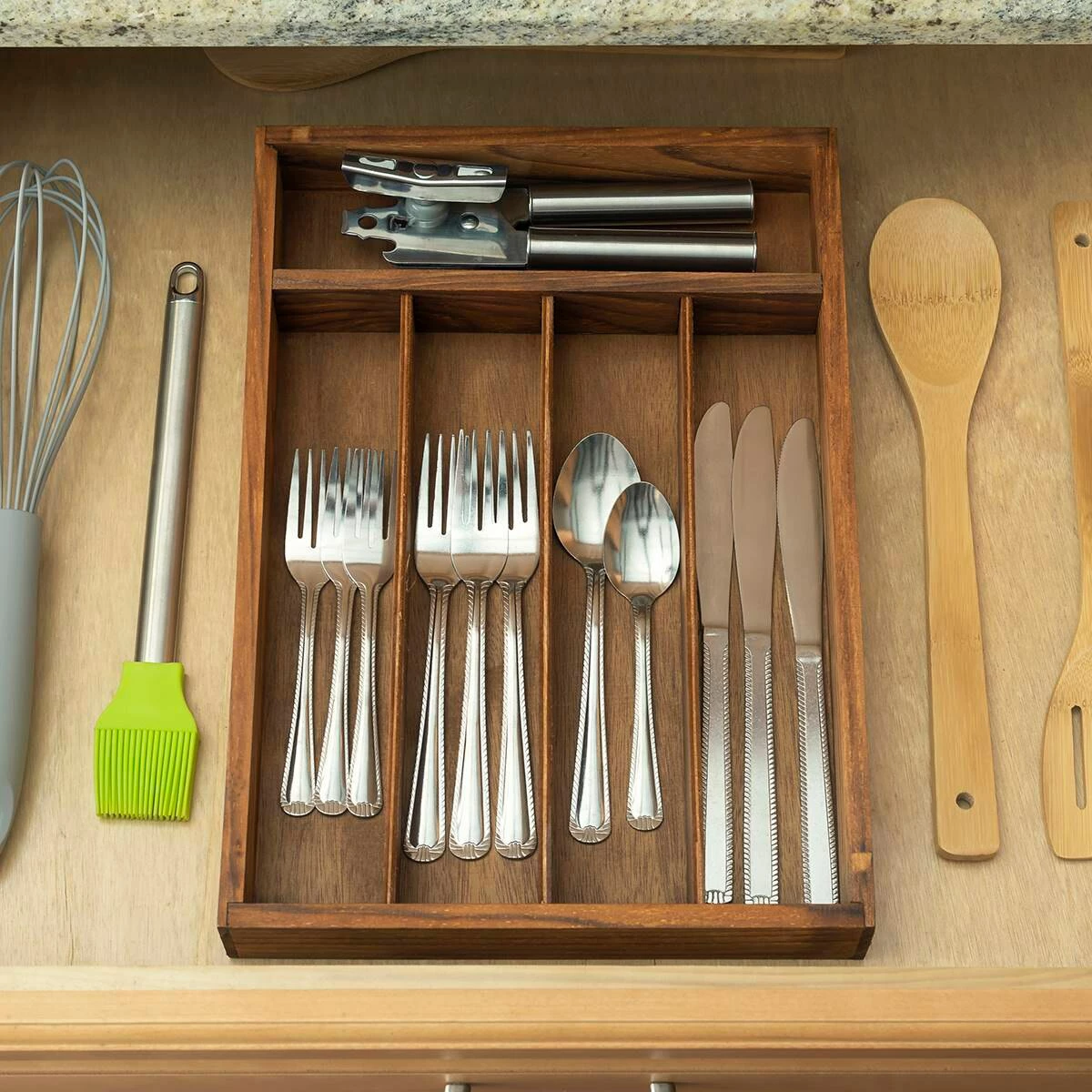 Home-Basics Storage & Organization Home Basics Extra Deep Cutlery And Flatware Storage Organizer 3 Home-Basics Storage & Organization Home Basics Extra Deep Cutlery And Flatware Storage Organizer