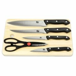 Home-Basics Kitchen & Dining Home Basics 5pc. Knife Set & Cutting Board